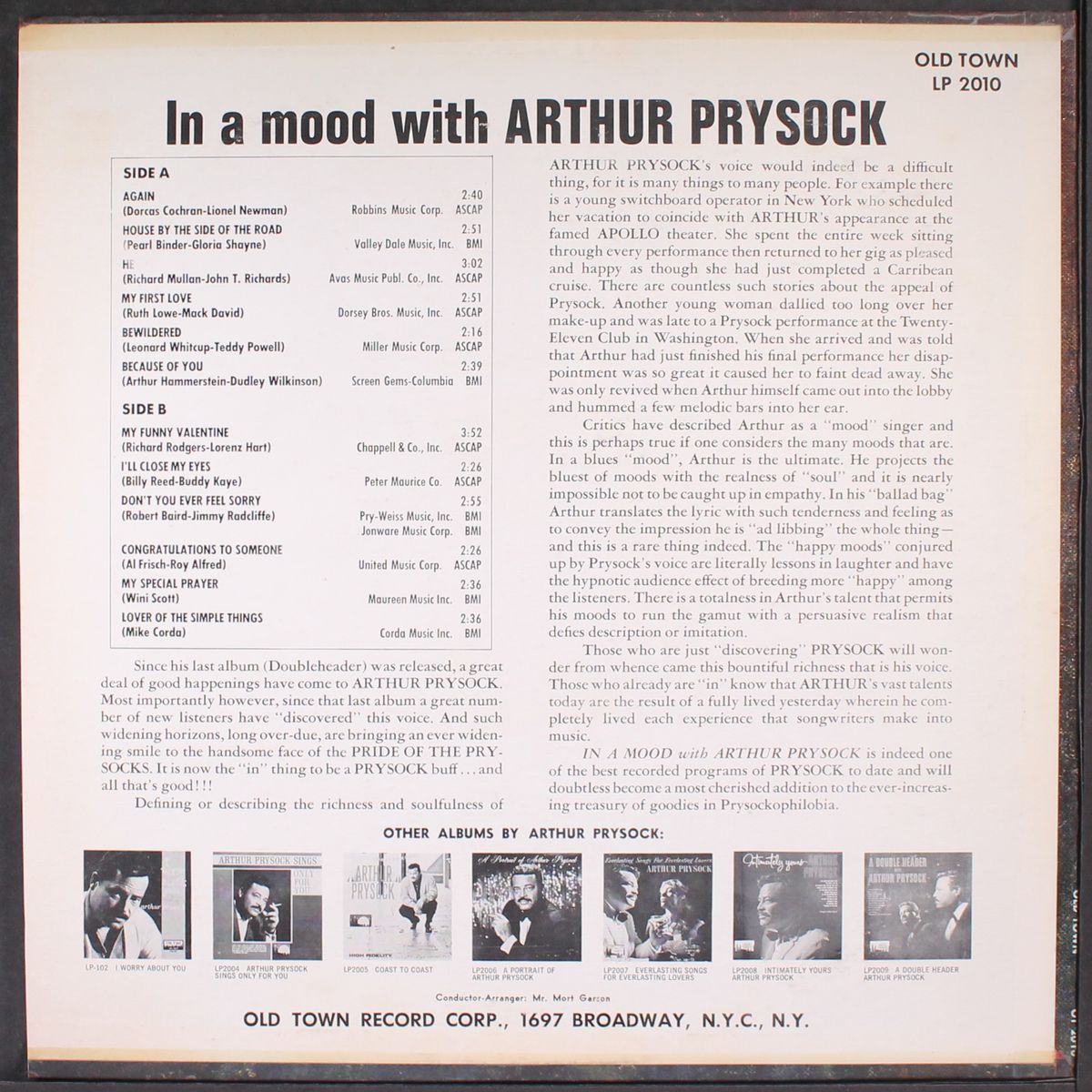 in a mood by ARTHUR PRYSOCK