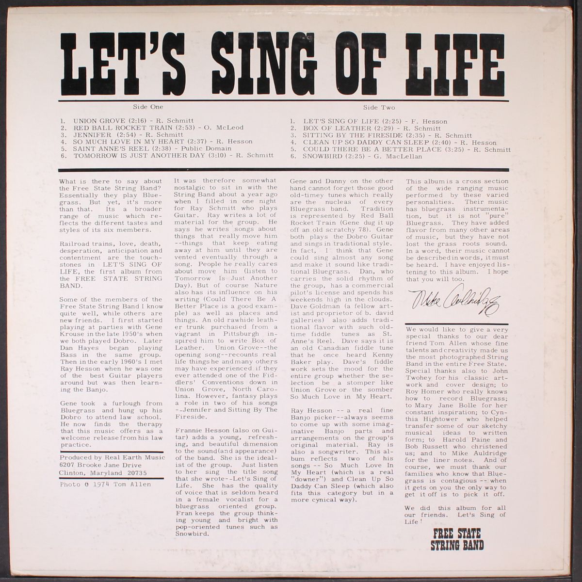 let's sing of life by FREE STATE STRING BAND