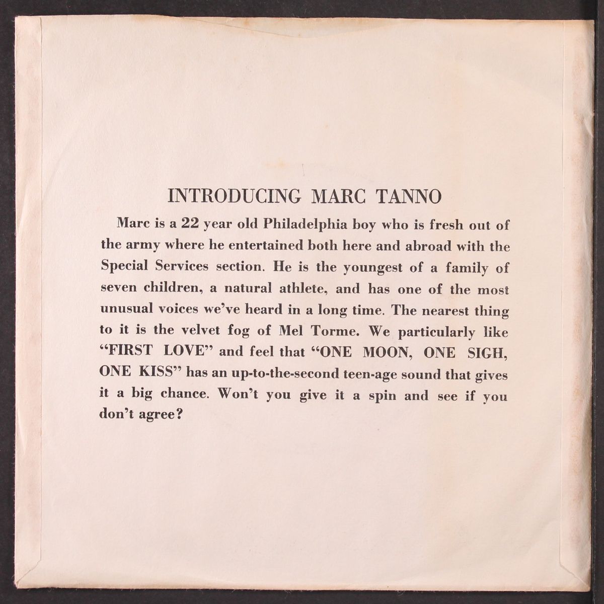first love / one moon, one sigh, one kiss by MARC TANNO