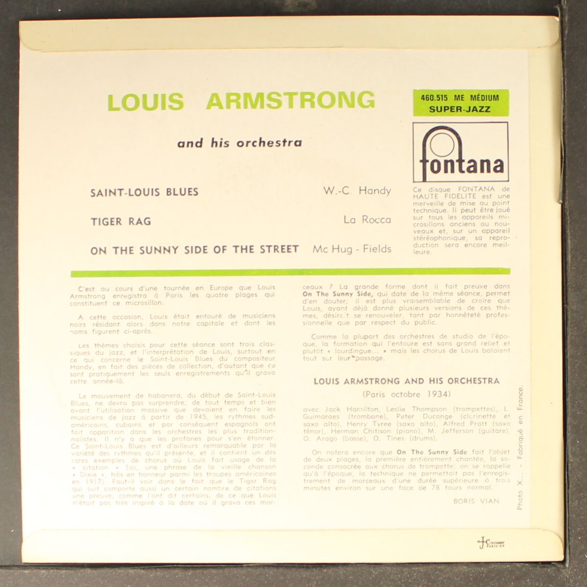 on the sunny side of the street + 3 by LOUIS ARMSTRONG