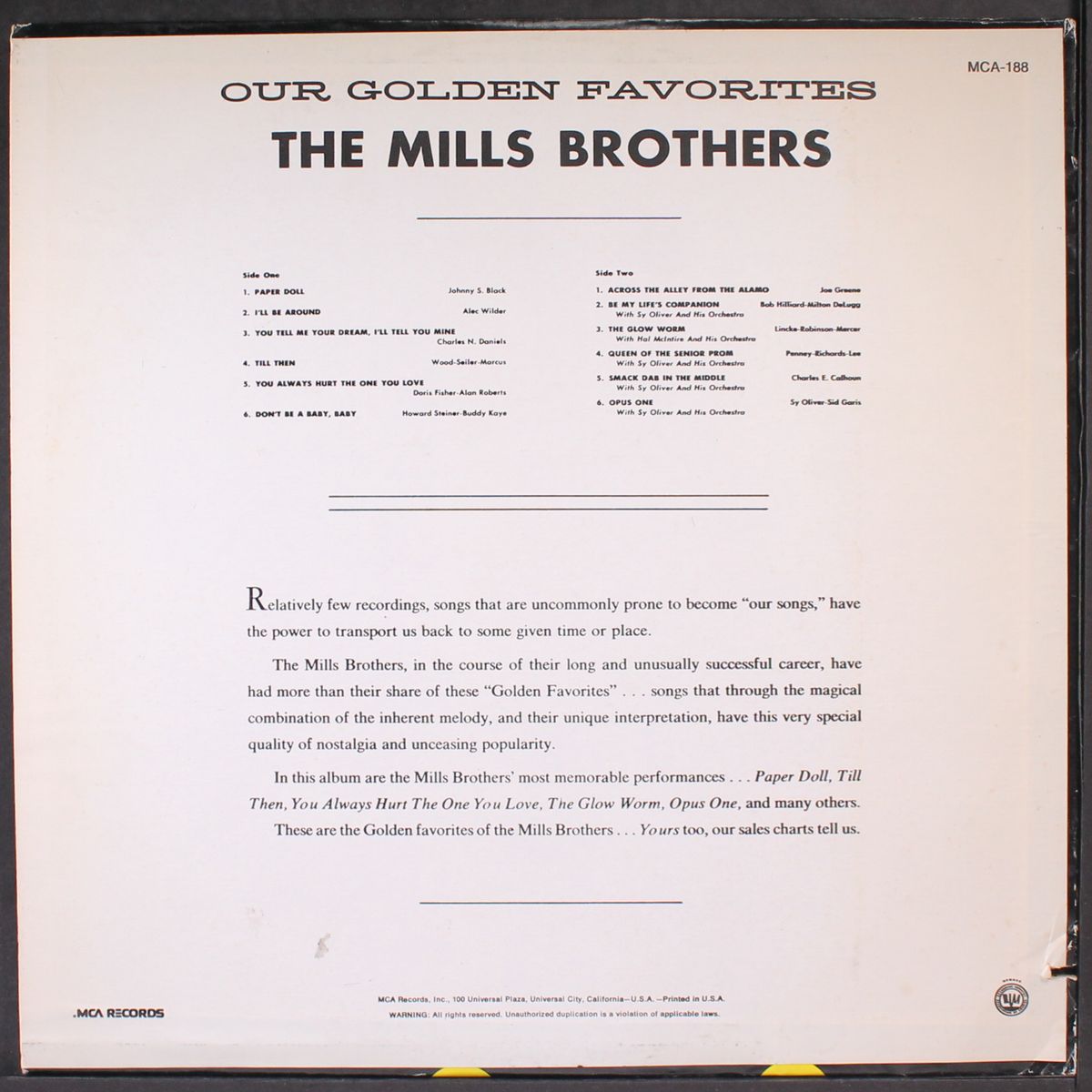 our golden favorites by MILLS BROTHERS