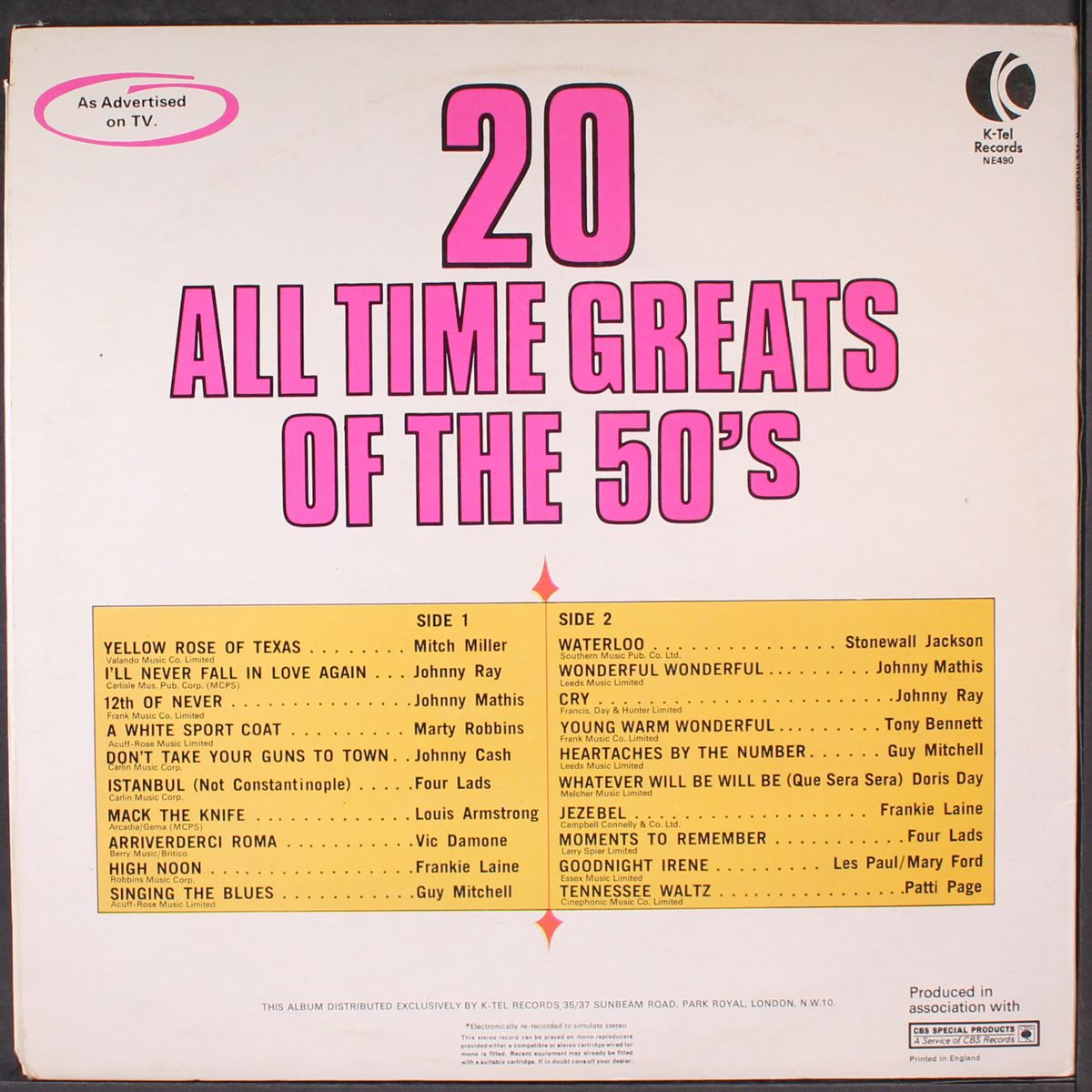 20 all-time great sof the 50's by VARIOUS