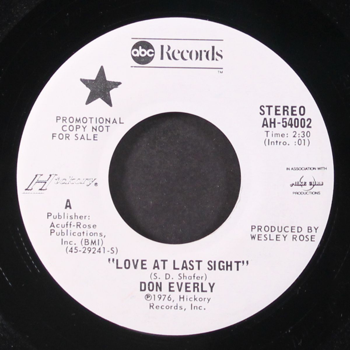 love at last sight / oh i'd like to go away by DON EVERLY