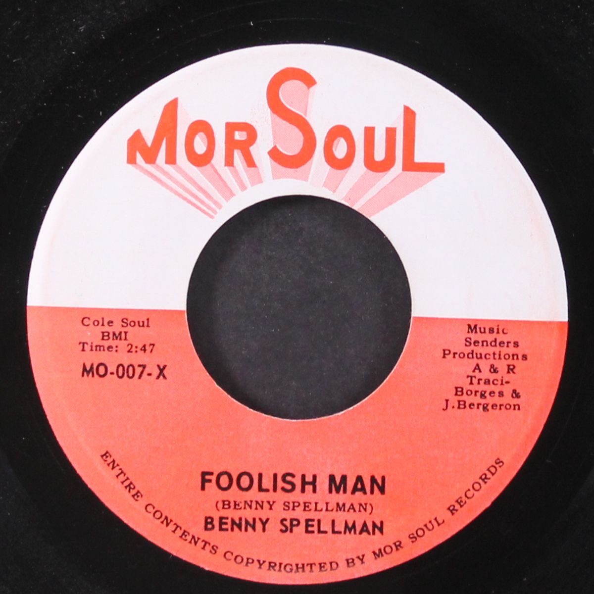don't give up love / foolish man by BENNY SPELLMAN