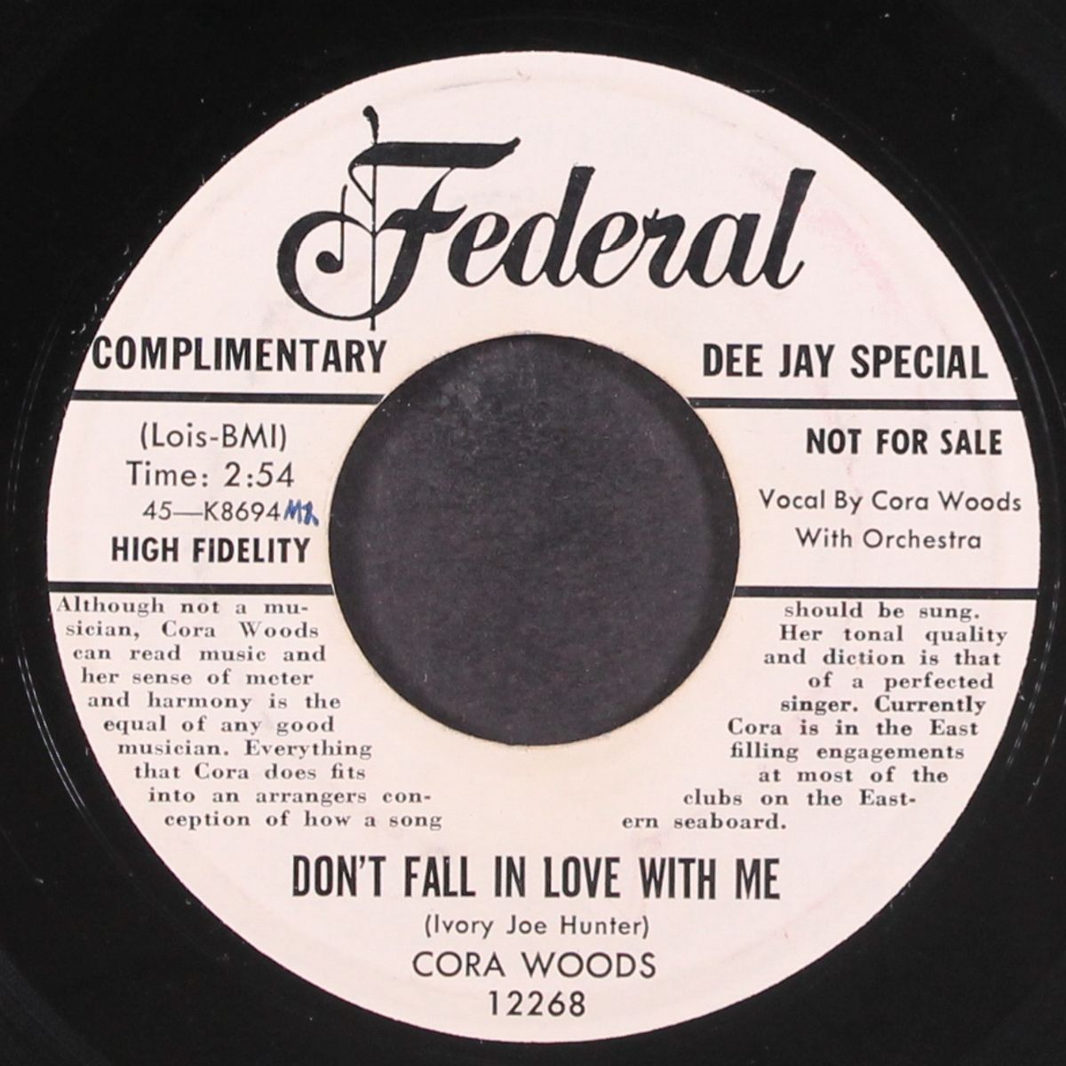 don't fall in love with me / just in case you change your mind by CORA WOODS