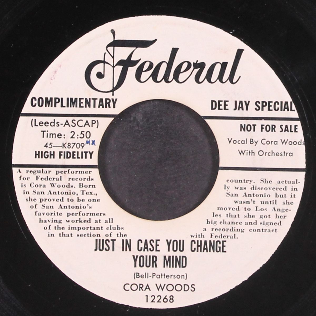 don't fall in love with me / just in case you change your mind by CORA WOODS