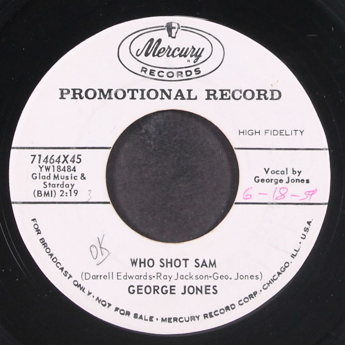 who shot sam / into my arms again by GEORGE JONES