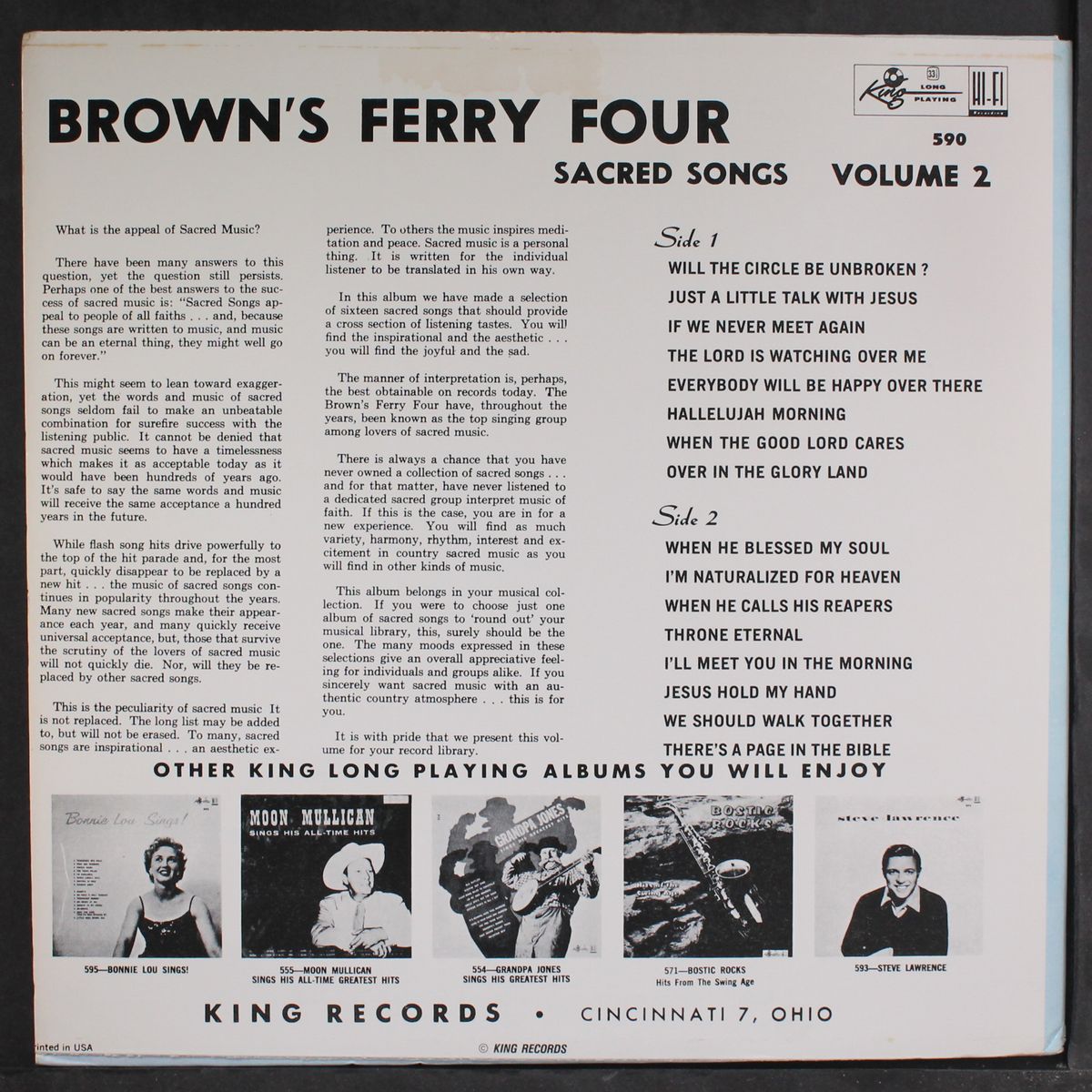 sixteen sacred songs, vol. 2 by BROWN'S FERRY FOUR