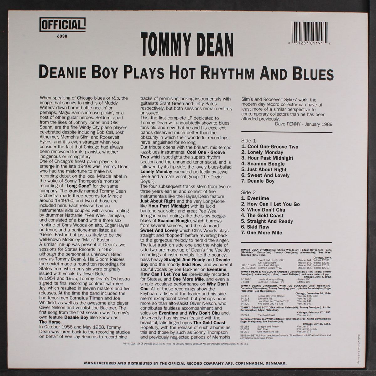 deanie boy plays hot rhythm and blues by TOMMY DEAN