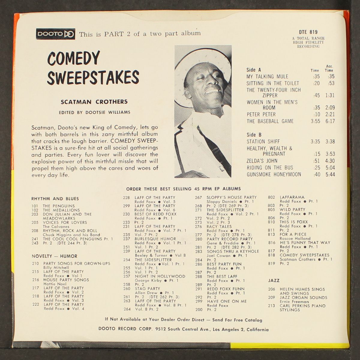 comedy sweepstakes, part 2 by SCATMAN CROTHERS