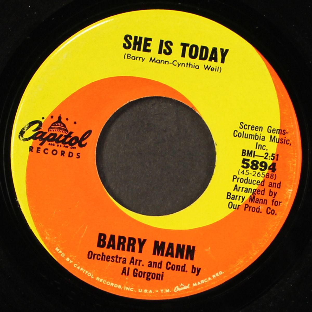 she is today / where do i go from here by BARRY MANN