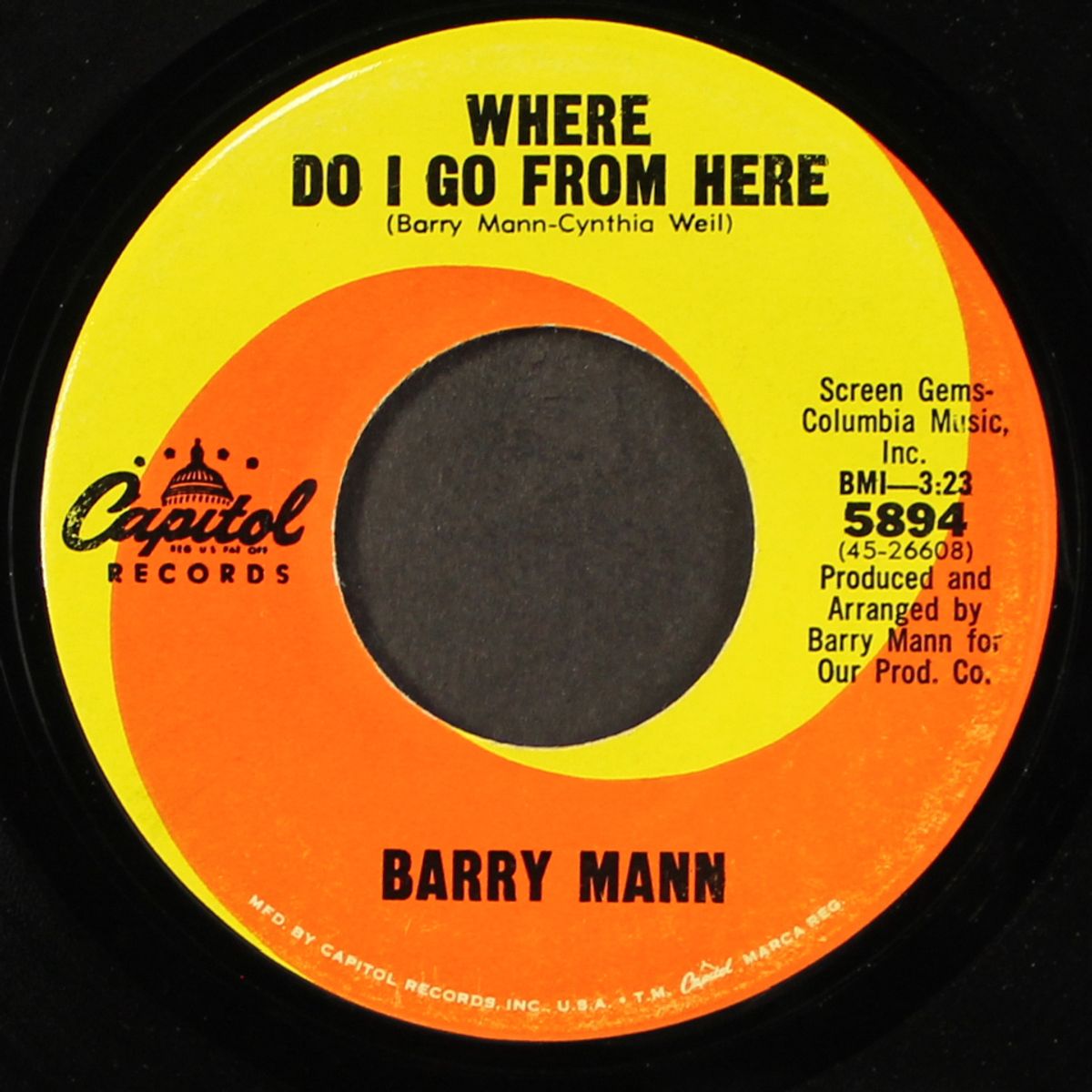 she is today / where do i go from here by BARRY MANN