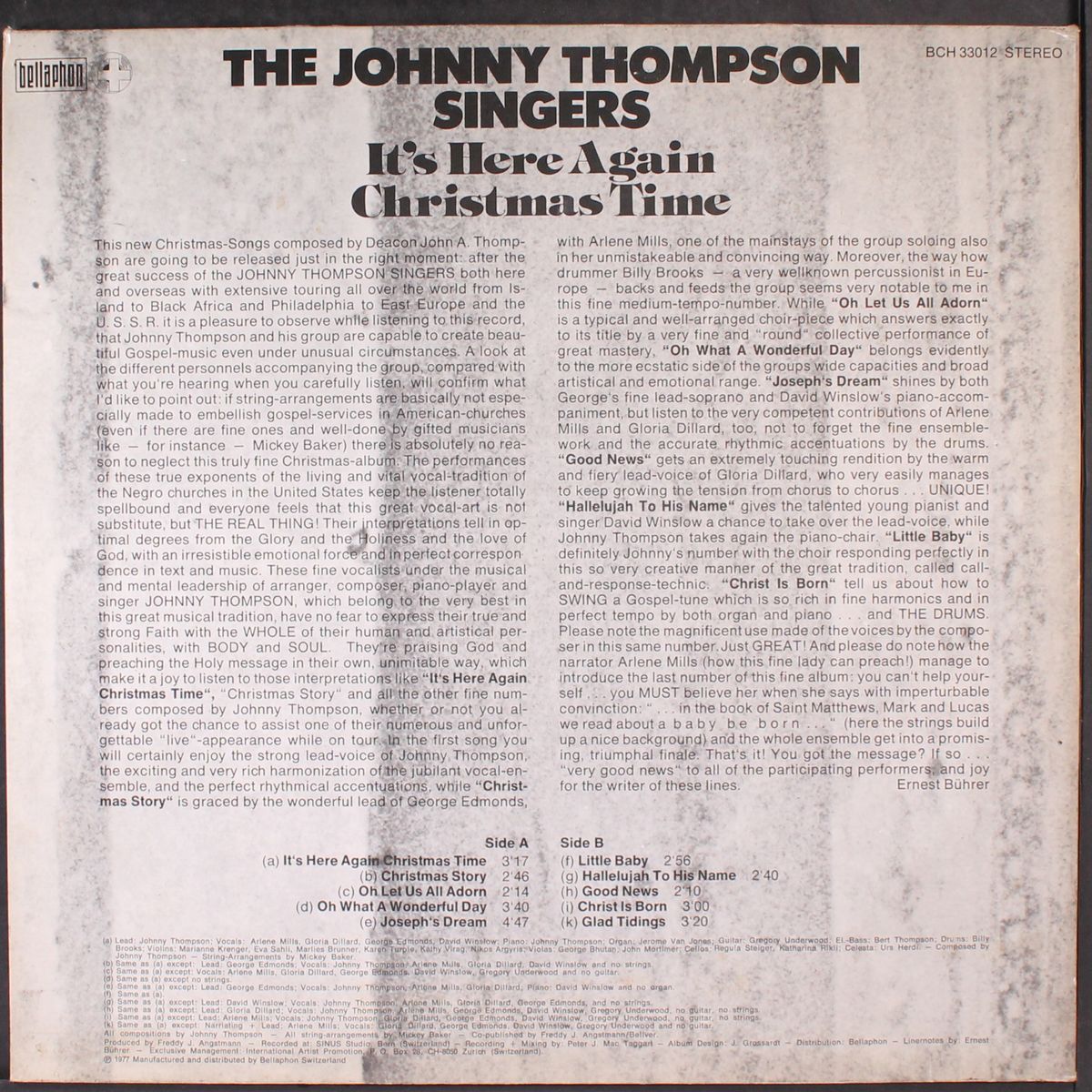 it's here again christmas time by JOHNNY THOMPSON