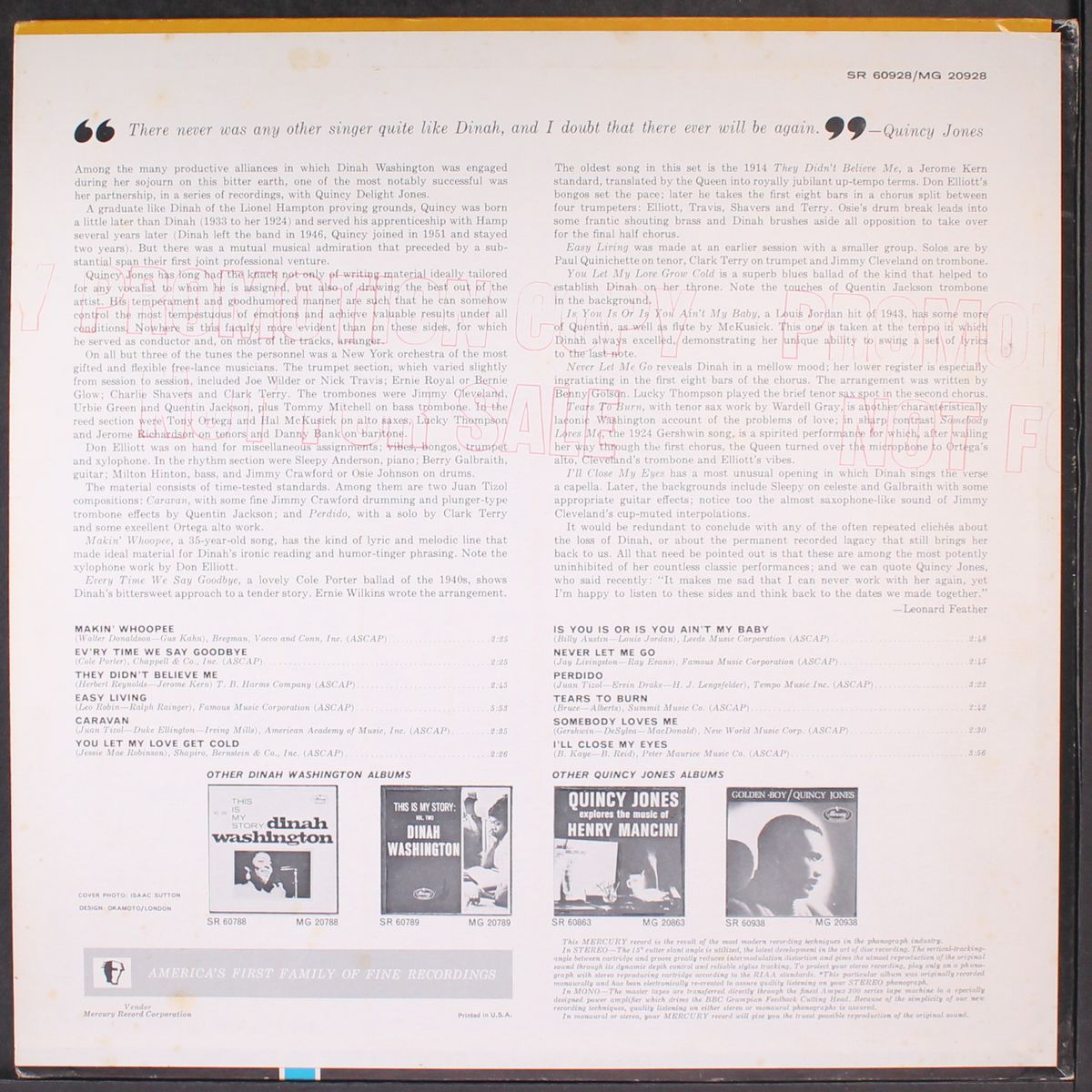 queen & quincy by DINAH WASHINGTON & QUINCY JONES