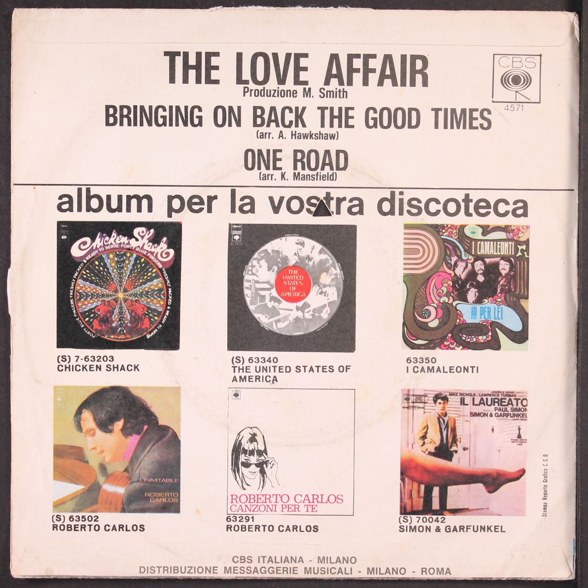 bringing back the good times / one road by LOVE AFFAIR