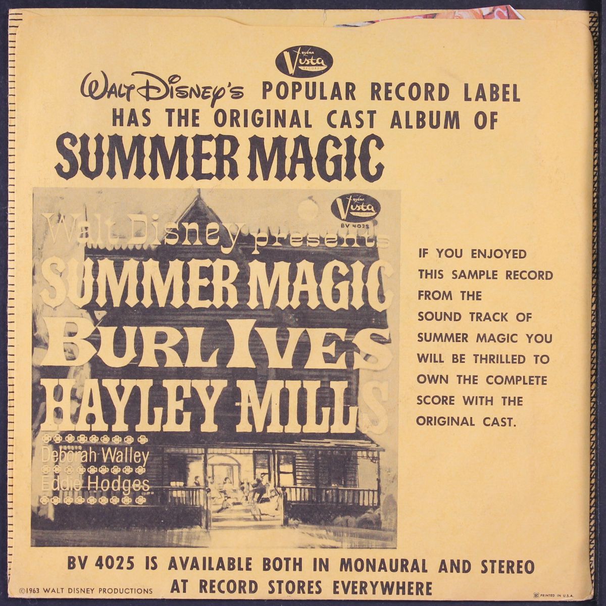 summer magic by BURL IVES & HAYLEY MILLS