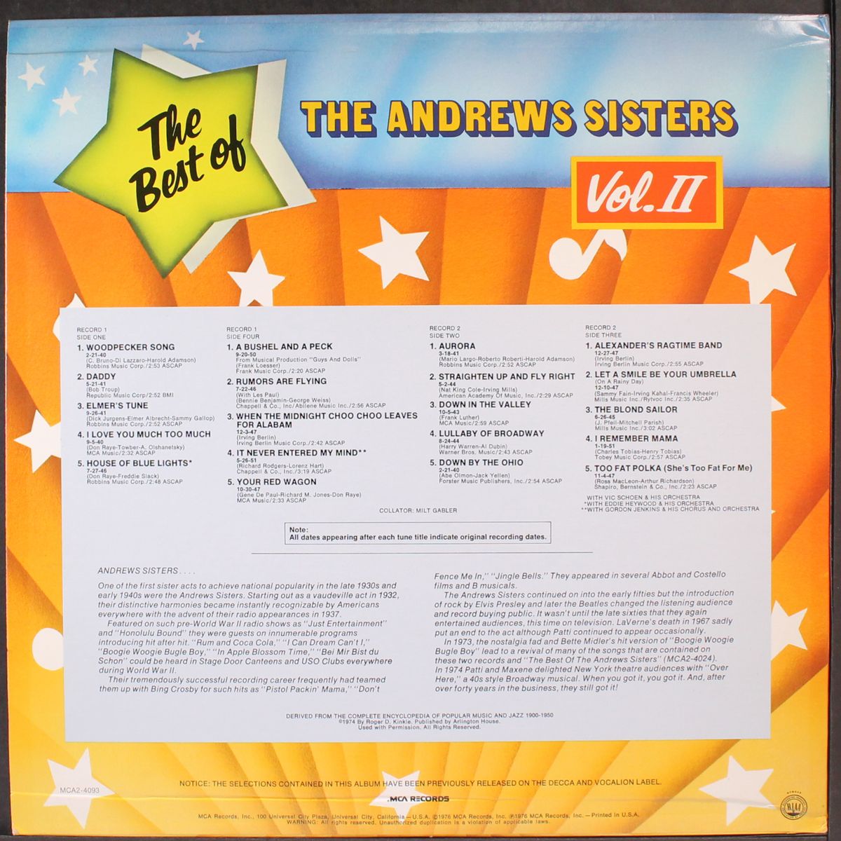 best of, vol. 2 by ANDREWS SISTERS