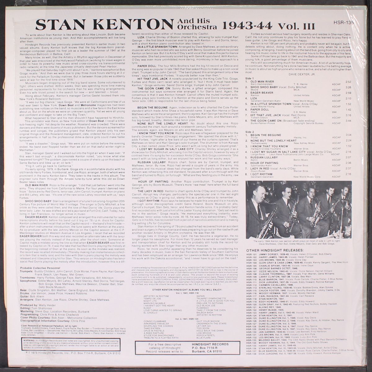 uncollected vol. 3 (1943-1944) by STAN KENTON