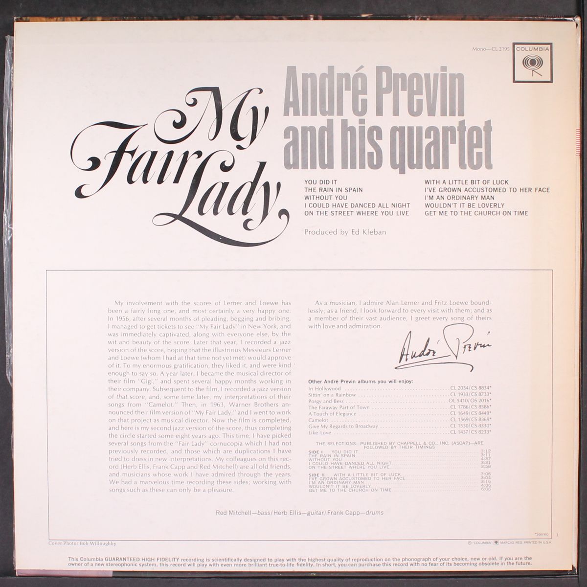 my fair lady by ANDRE PREVIN