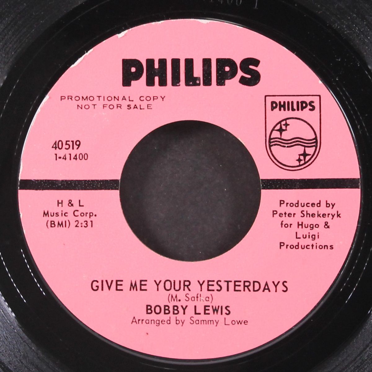 give me your yesterdays / soul seekin' by BOBBY LEWIS