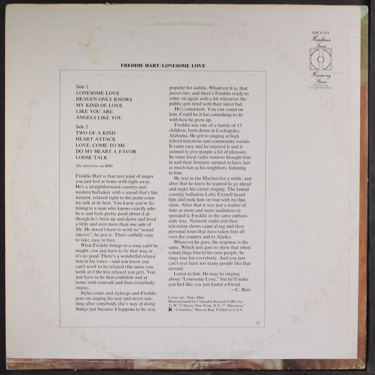 lonesome love by FREDDIE HART