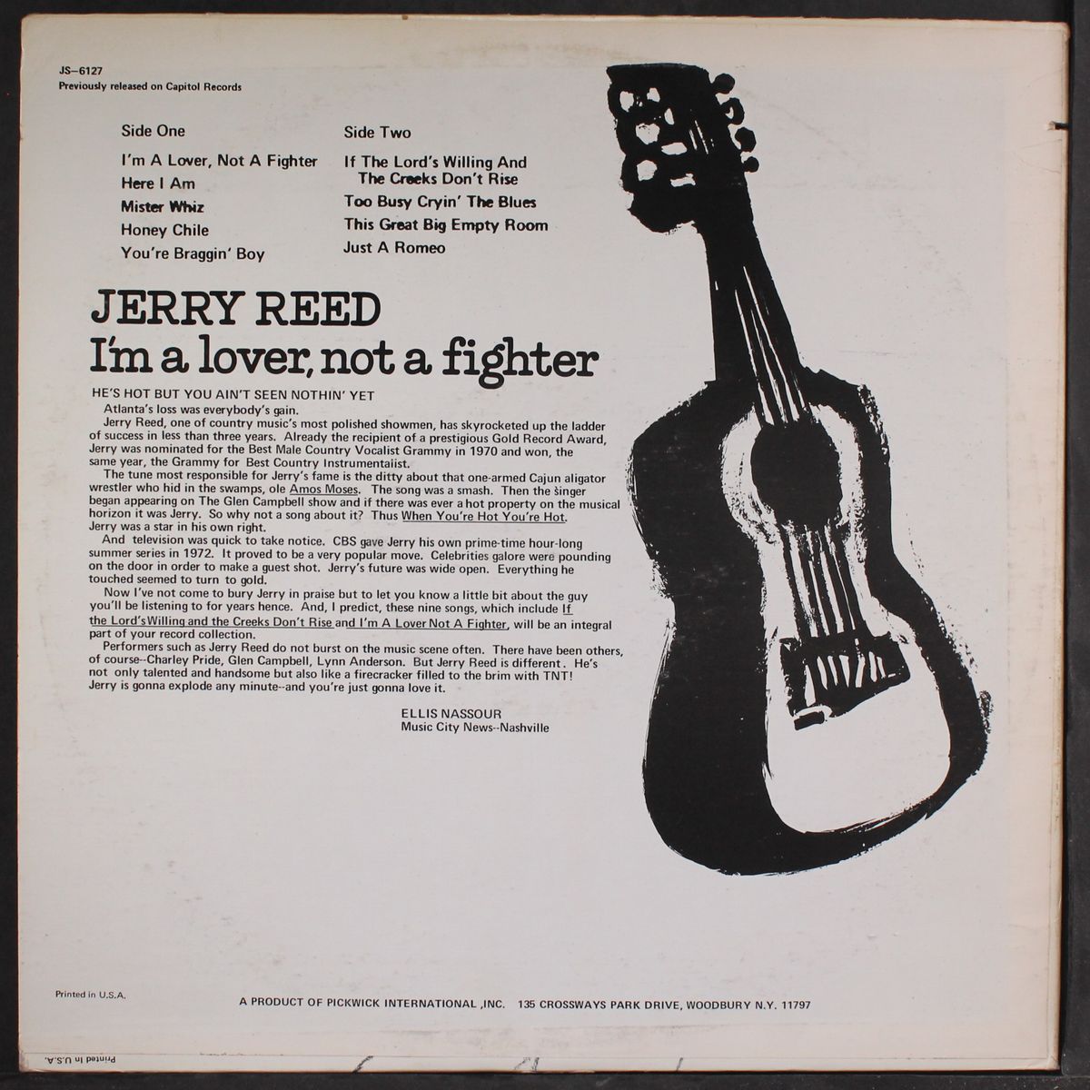 i'm a lover not a fighter by JERRY REED