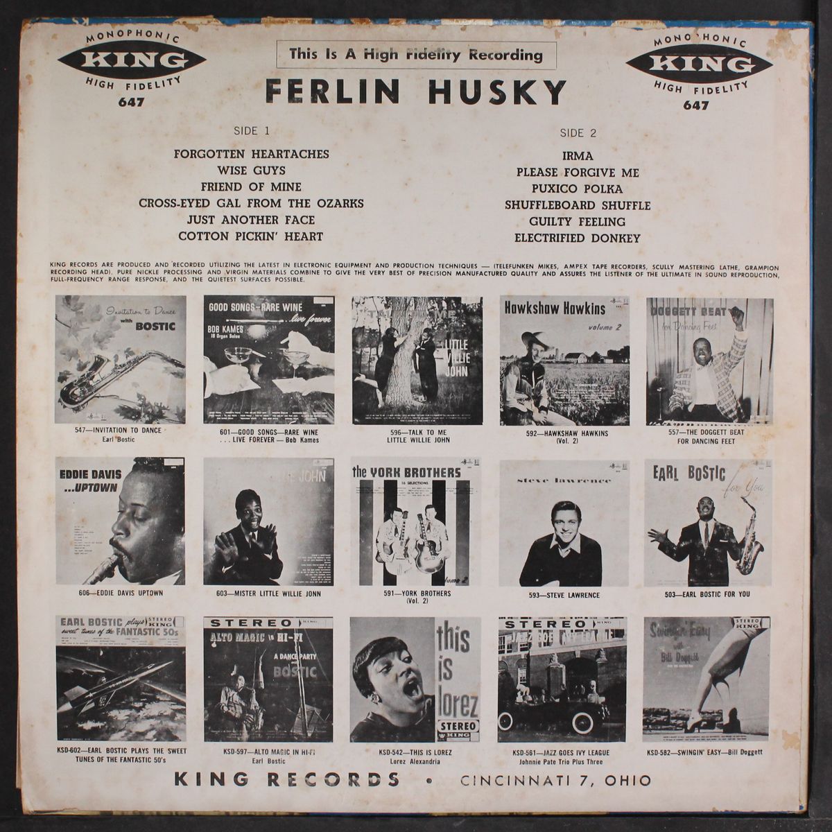 country tunes sung from the heart by FERLIN HUSKY