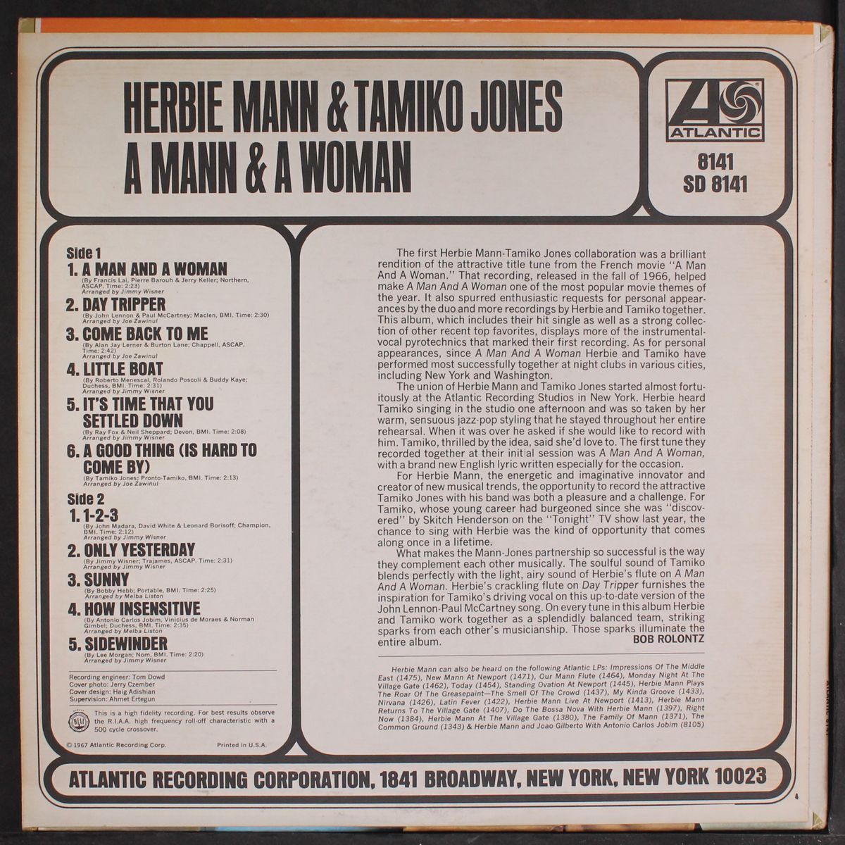 a mann & a woman by HERBIE MANN & TAMIKO JONES