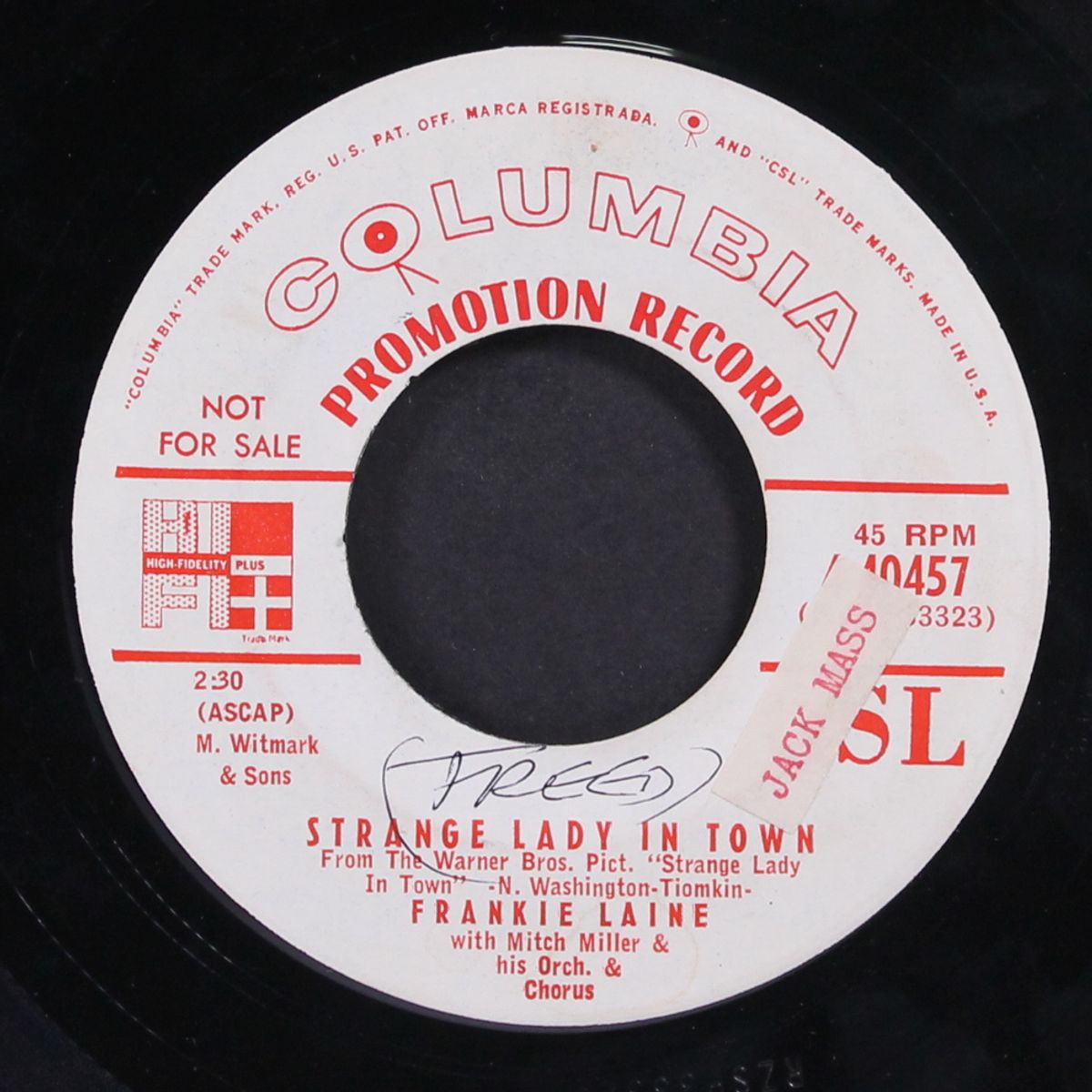 cool water / strange lady in town by FRANKIE LAINE