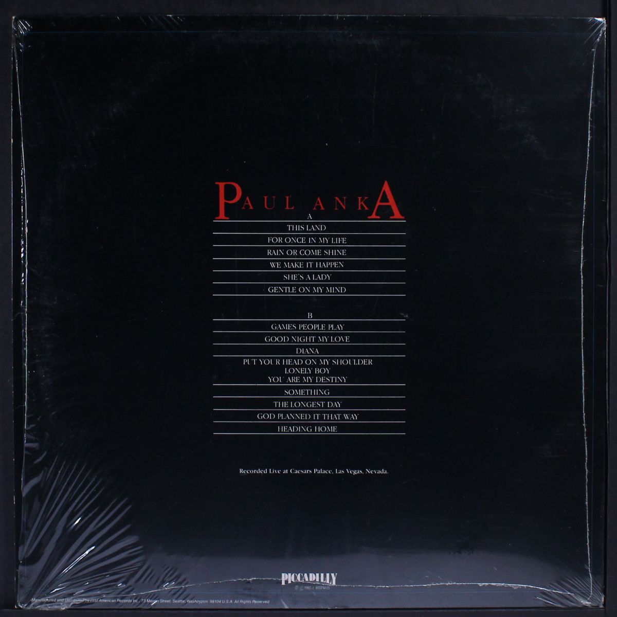 black tie live by PAUL ANKA