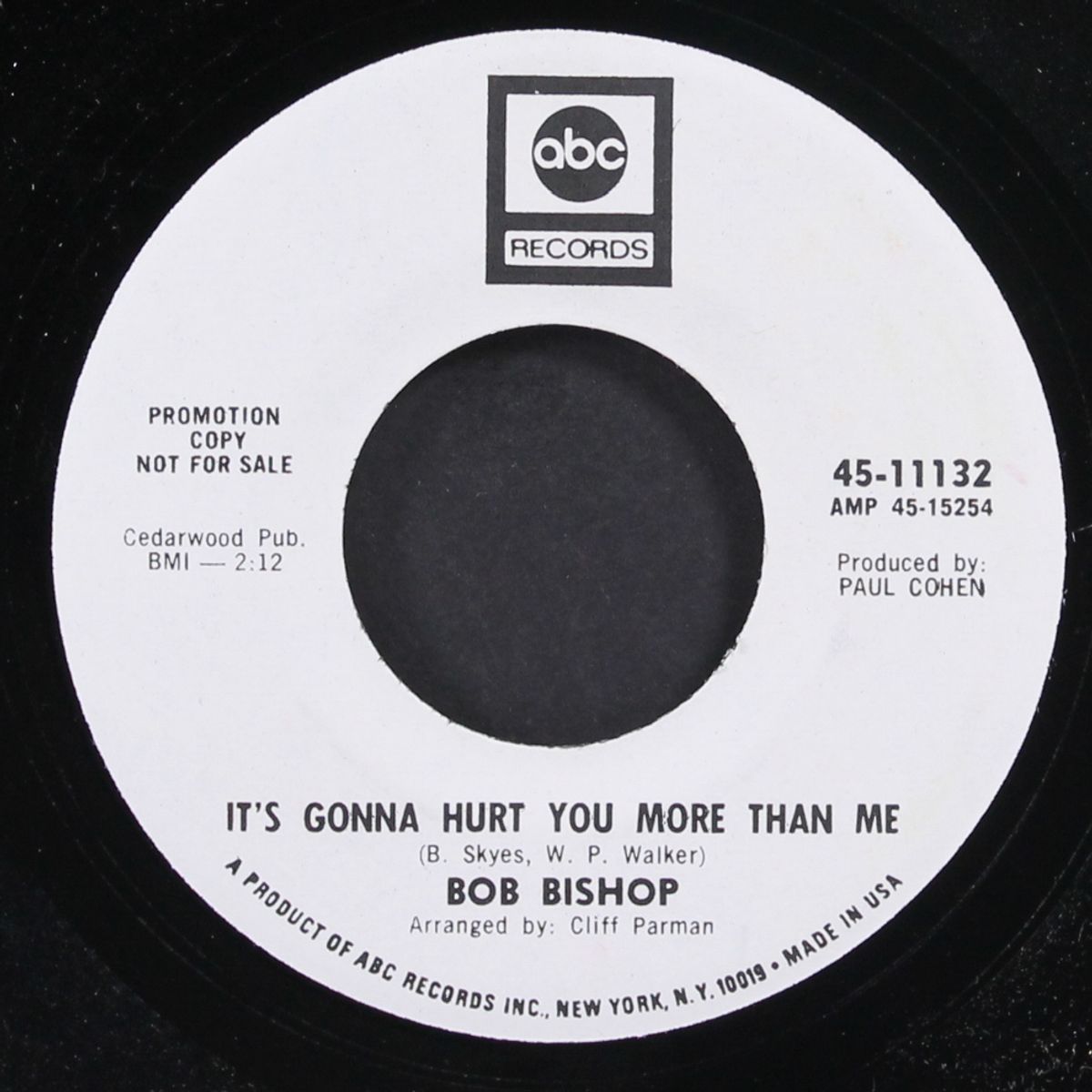 roses to reno / it's gonna hurt you more than me by BOB BISHOP