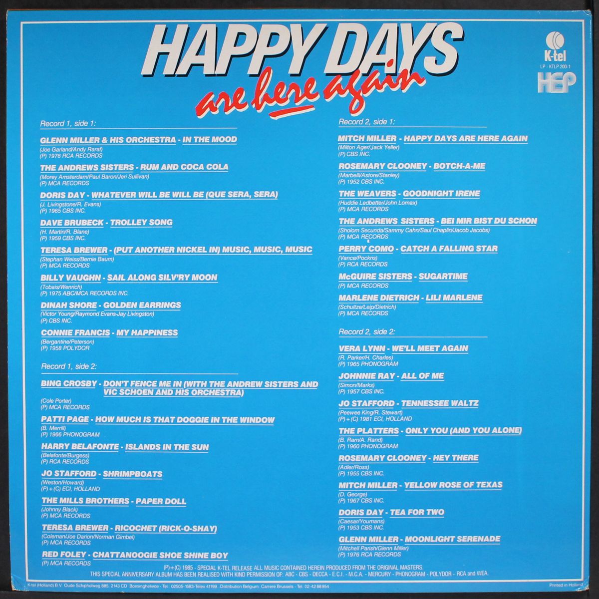 happy days are here again by VARIOUS