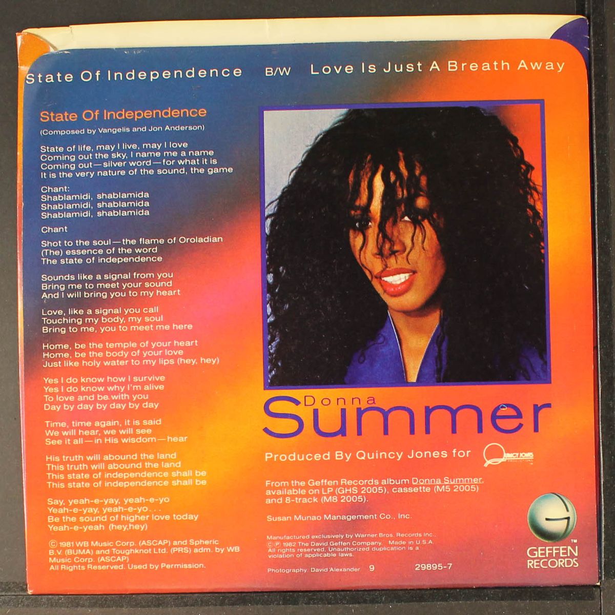 state of independence / love is just a breath away by DONNA SUMMER