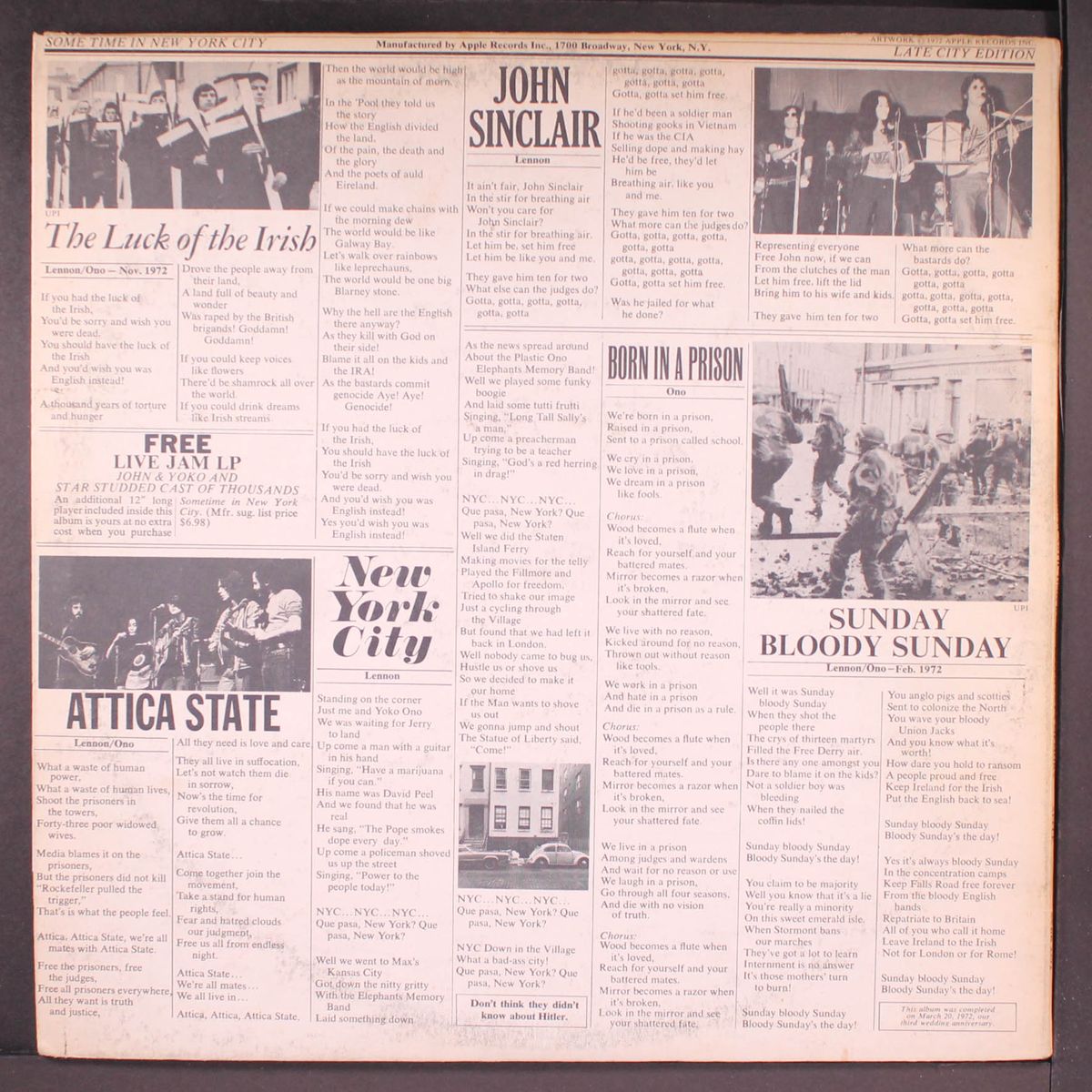 some time in new york city by JOHN LENNON