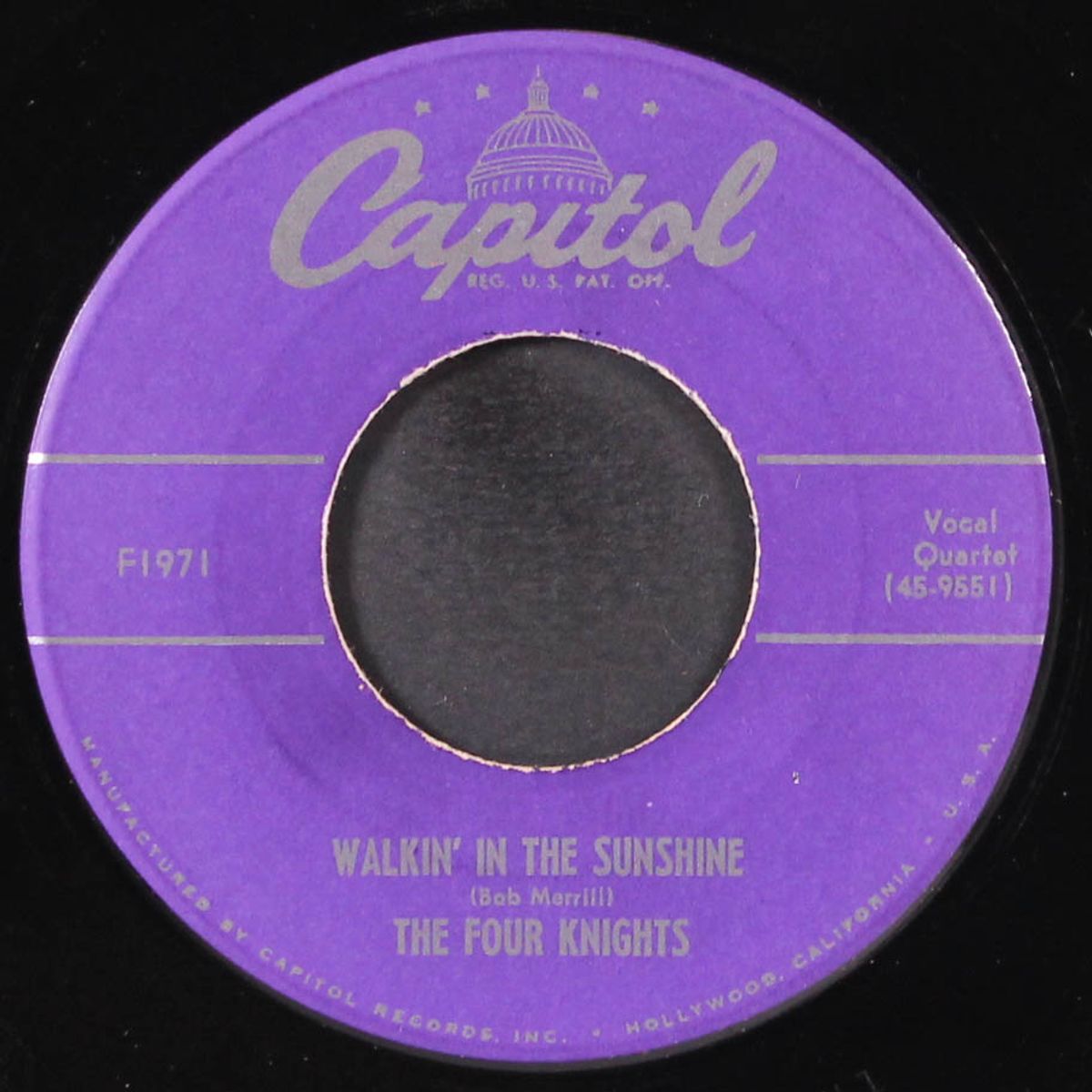 walkin' in the sunshine / there are two sides to ev'ry heartache by FOUR KNIGHTS