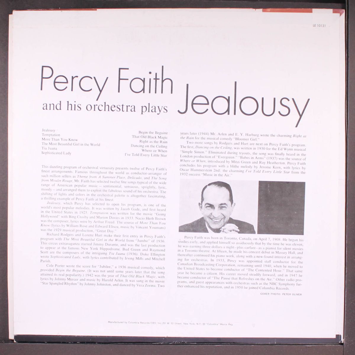 jealousy by PERCY FAITH