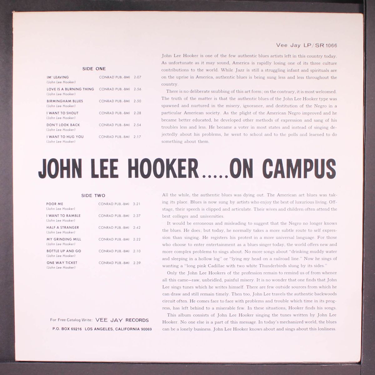 on campus by JOHN LEE HOOKER