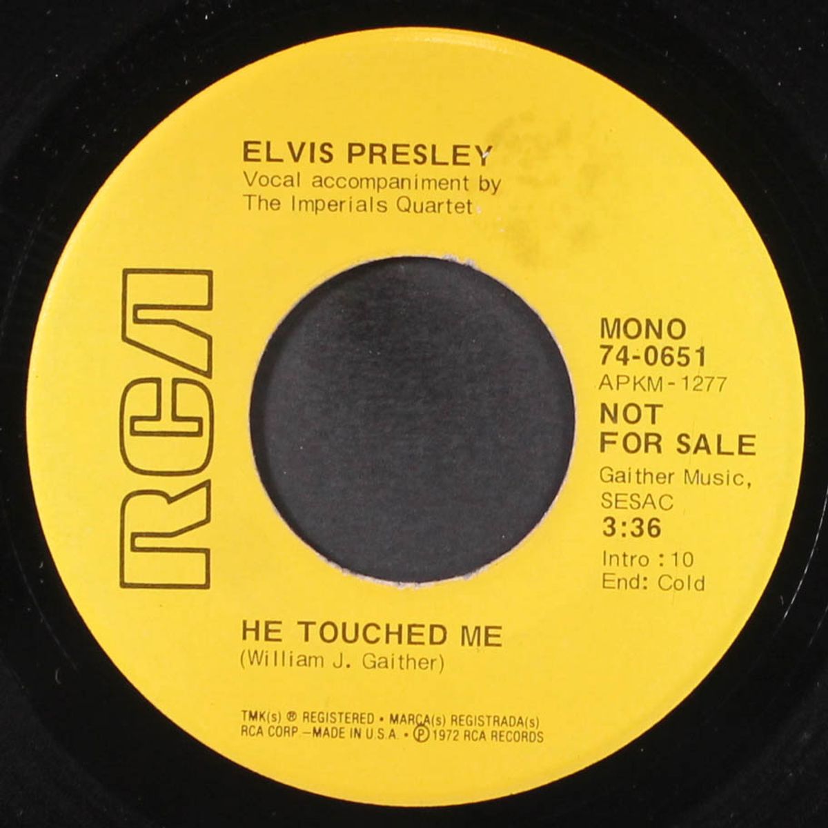 he touched me / bosom of abraham by ELVIS PRESLEY