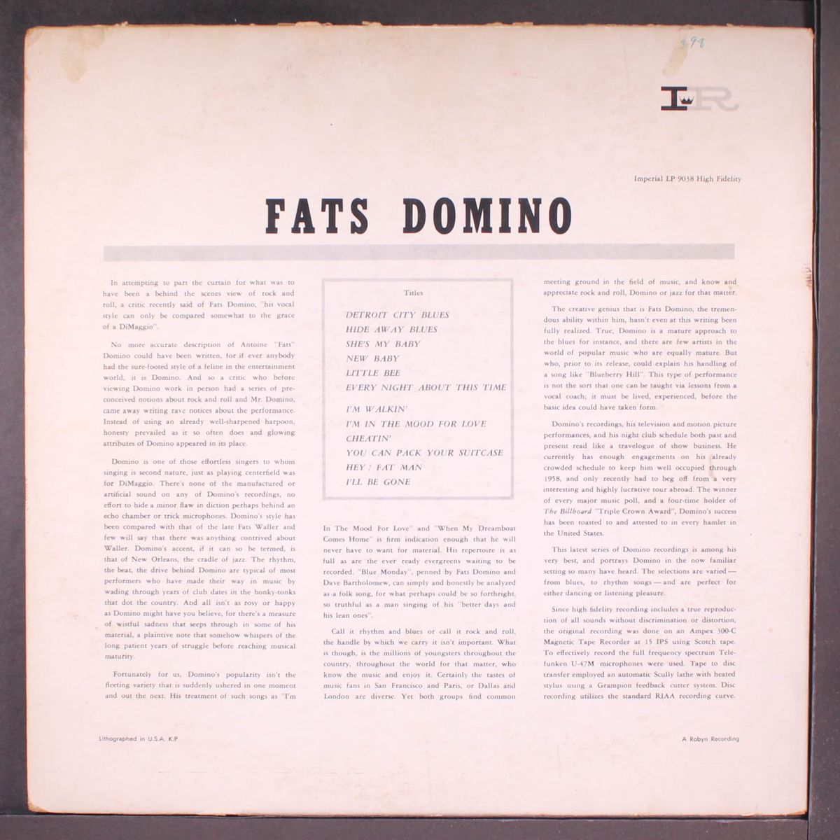 here stands fats domino by FATS DOMINO