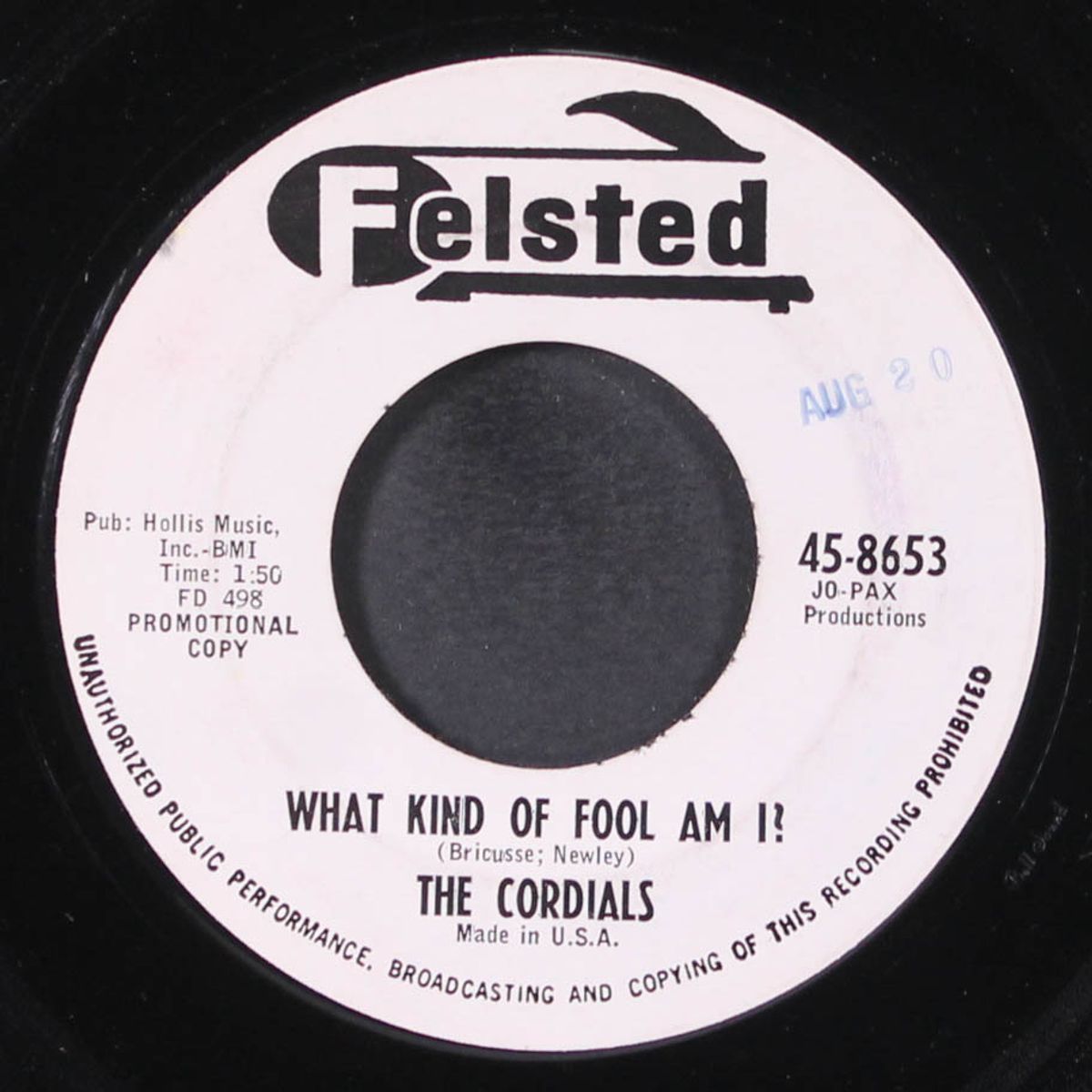 once in a lifetime / what kind of fool am i? by CORDIALS
