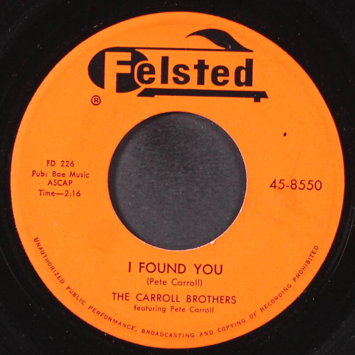 movin' day / i found you by CARROLL BROTHERS