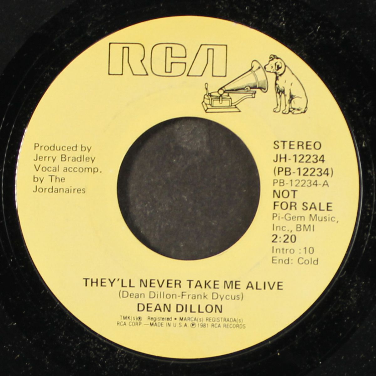 they'll never take me alive by DEAN DILLON