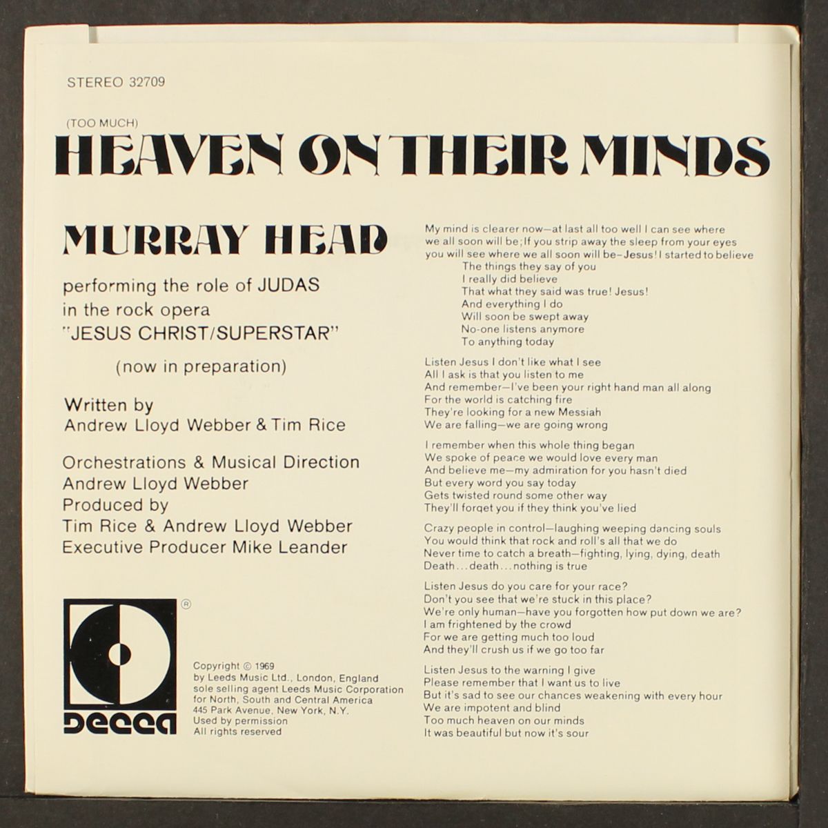 (too much heaven on their minds / strange thing (mystifying)) by MURRAY HEAD