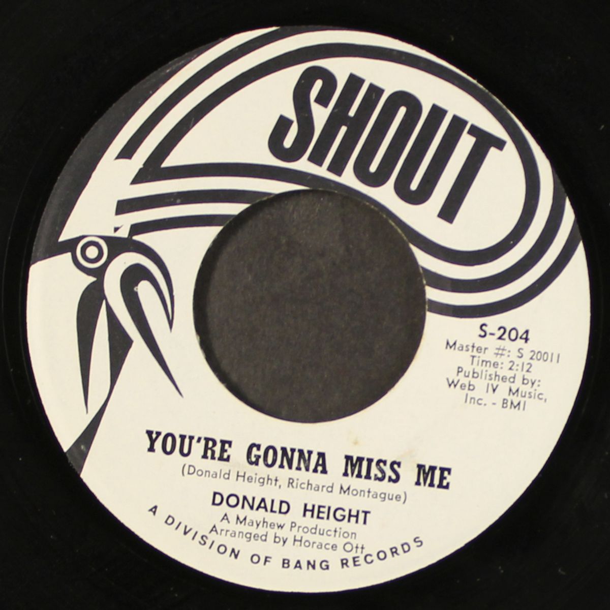 you're gonna miss me / my baby's gone by DONALD HEIGHT