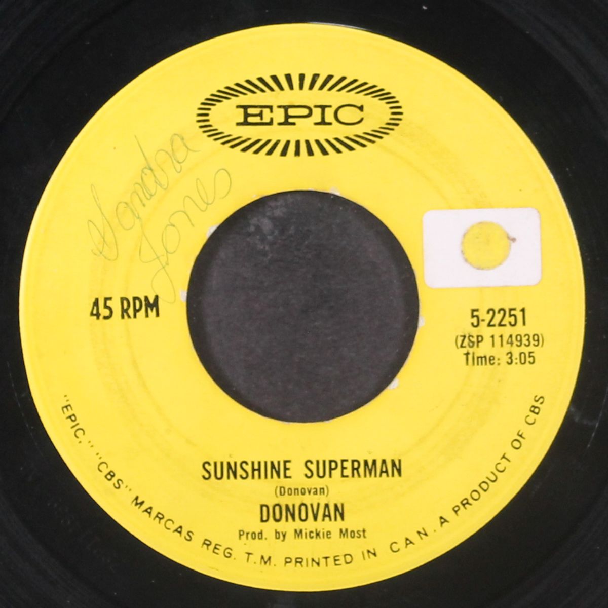sunshine superman / mellow yellow by DONOVAN