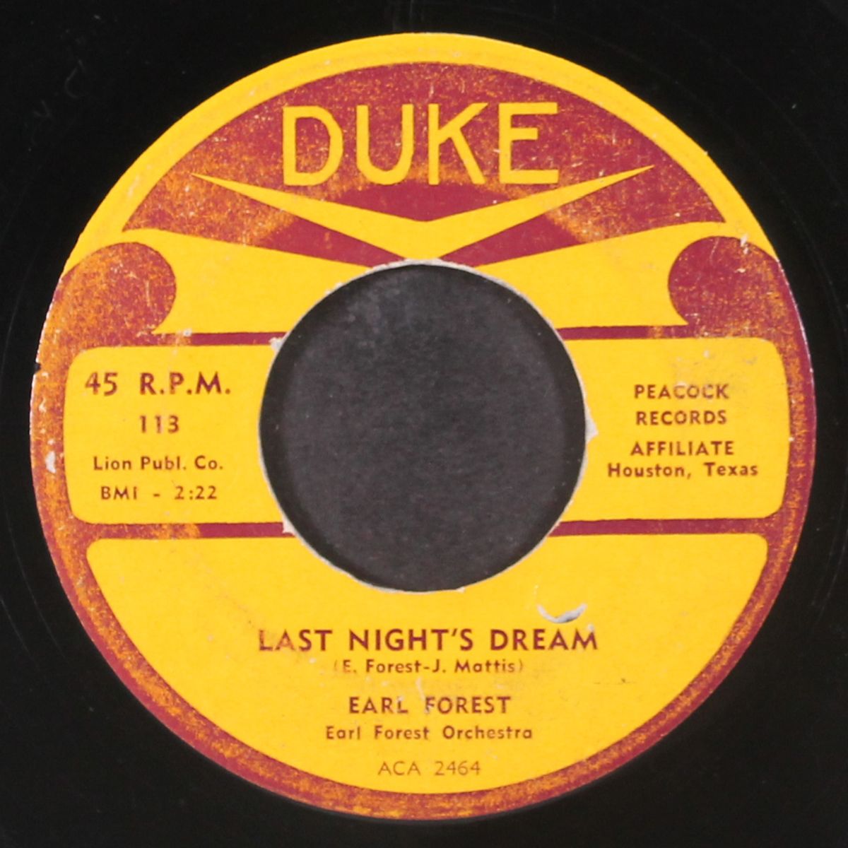 last night's dream / fifty three by EARL FOREST