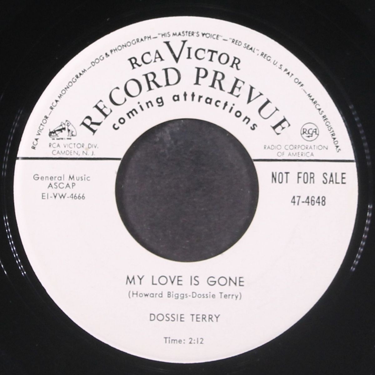 when i hit the number / my love is gone by DOSSIE TERRY