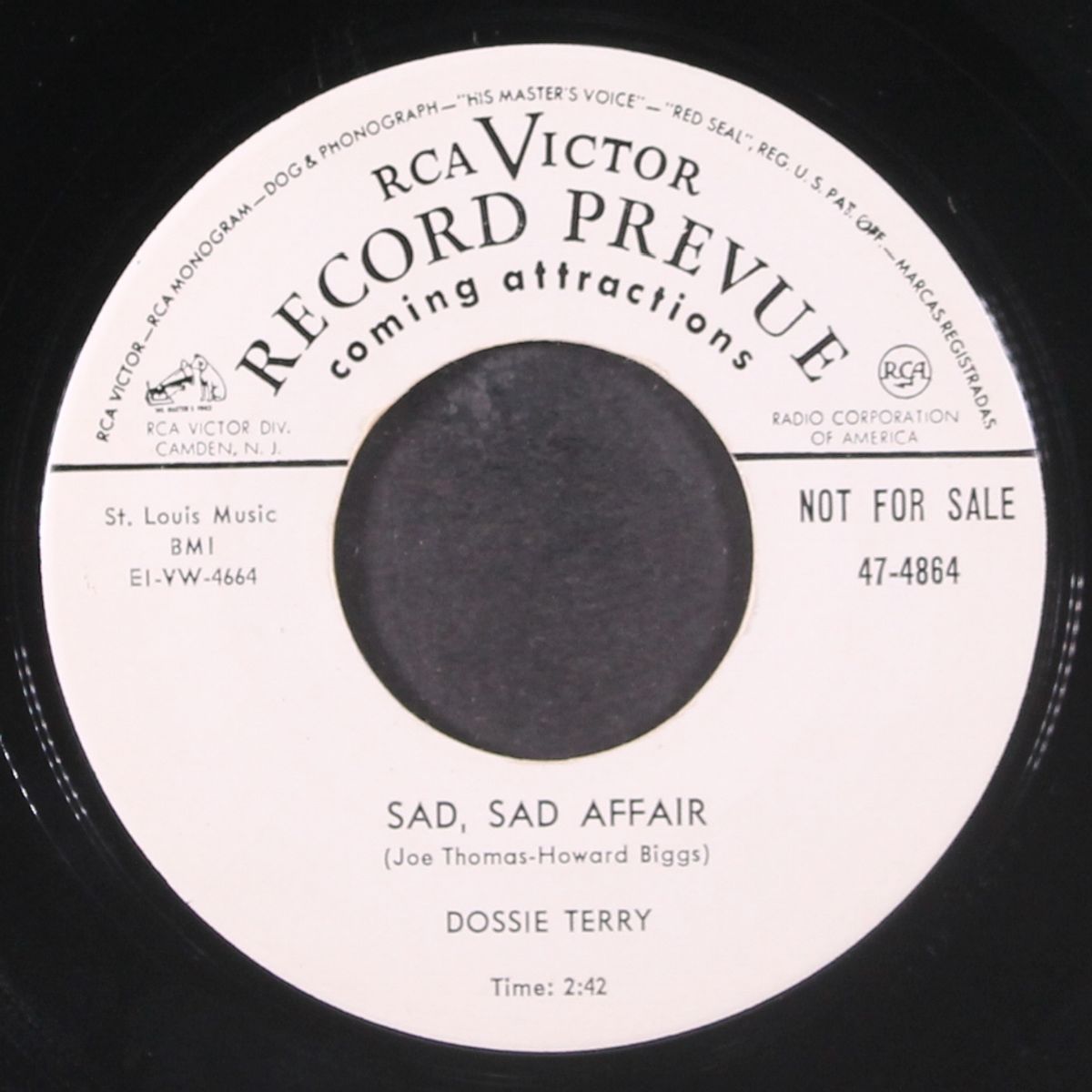 sad, sad affair / lost my head by DOSSIE TERRY