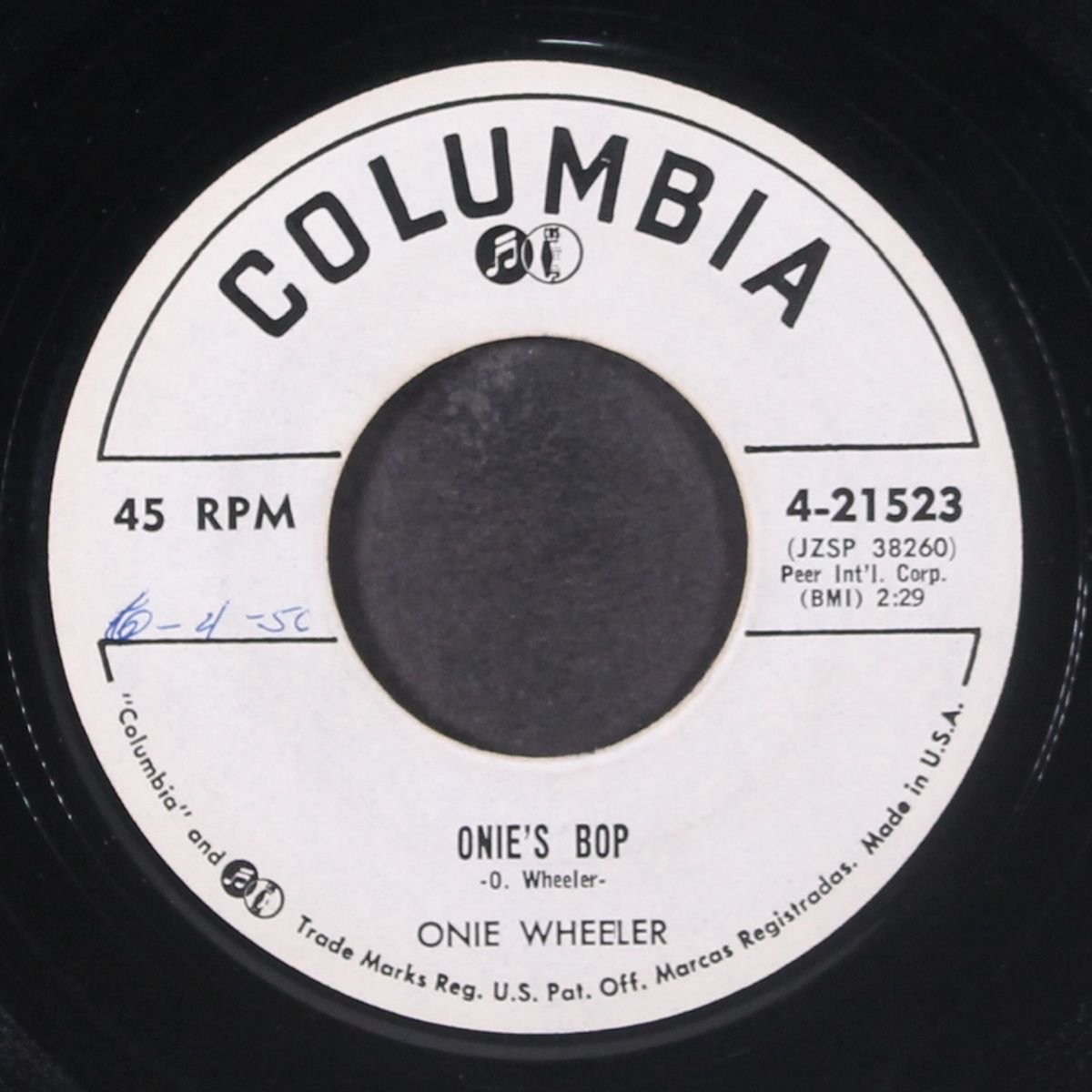 onie's bop / i wanna hold my baby by ONIE WHEELER