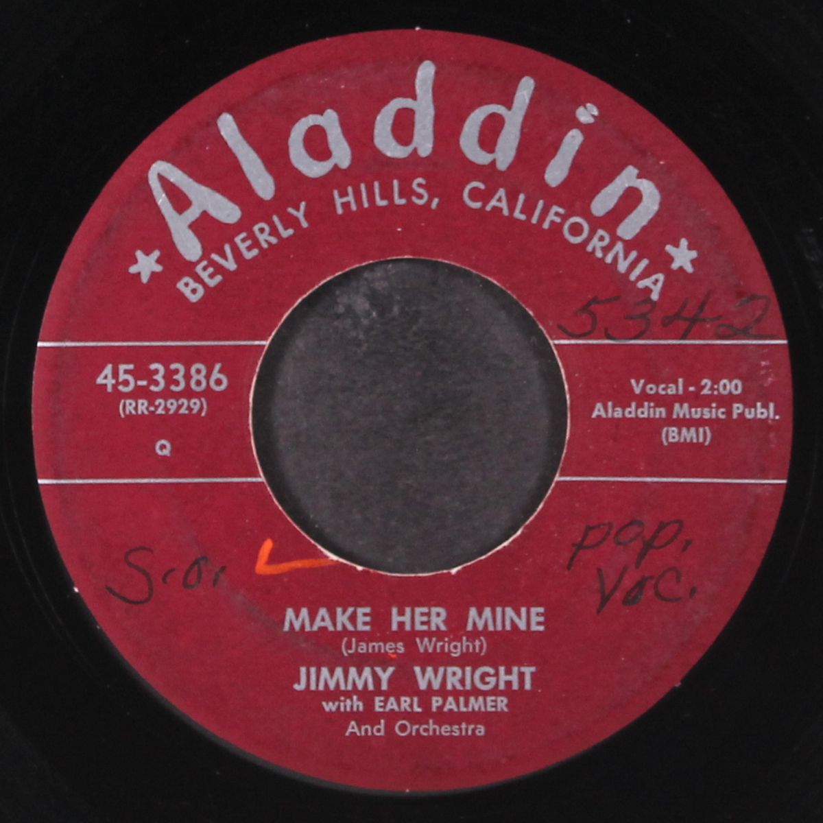 make her mine / teen age beau by JIMMY WRIGHT